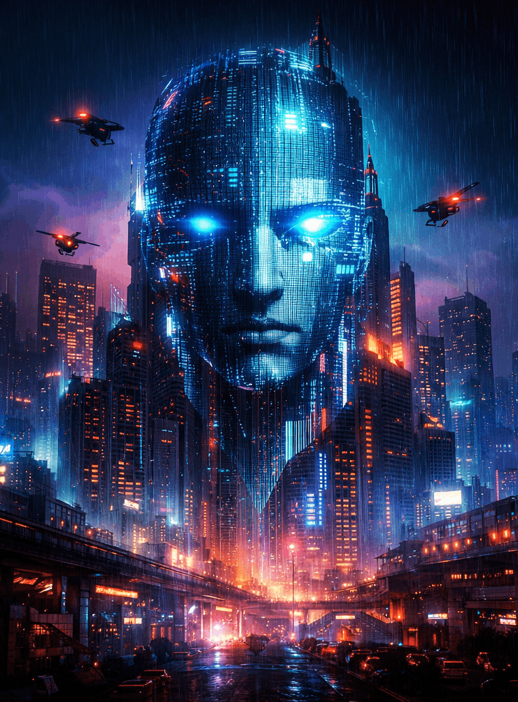 neonfall-header-ai-tower.png
Cyberpunk cityscape with rogue AI tower and neon lights from Neonfall: The Bitcoin Betrayal.
