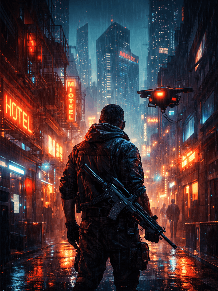 neonfall-mid-operative.png
Extraction operative in neon alley from Neonfall: The Bitcoin Betrayal cyberpunk thriller.